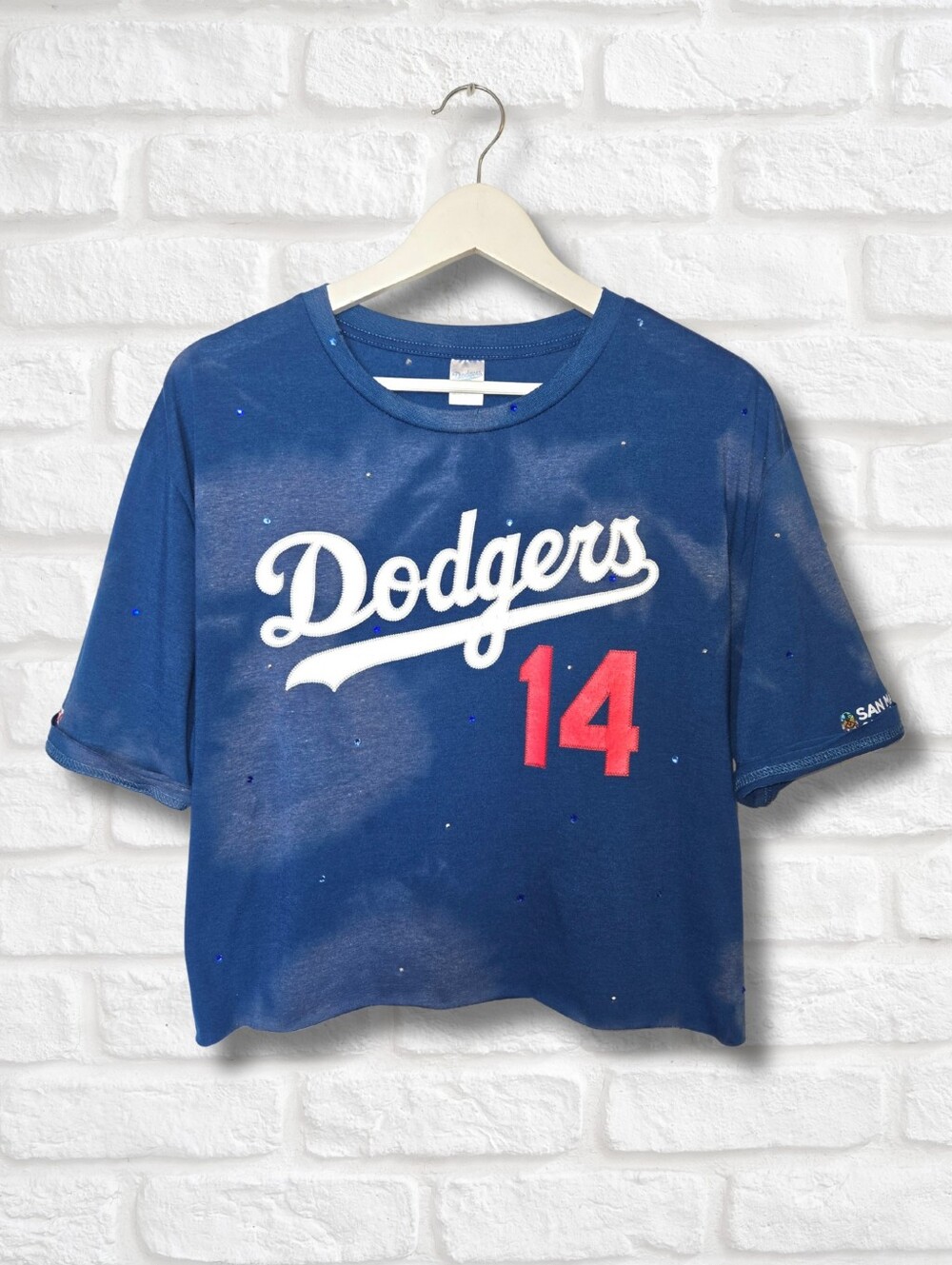 Los Angeles Dodgers Crop Top W/Rhinestones